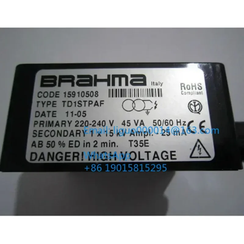 

Однополюсный трансформатор зажигания TD1STPAF для горелок Baltur