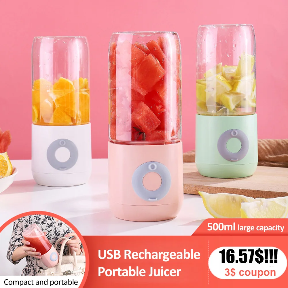 

Mini Portable Juicer USB Rechargeable Electric Orange Juicer Milkshake Fruit Handheld Smoothie Blender Wireless Juice Extractor