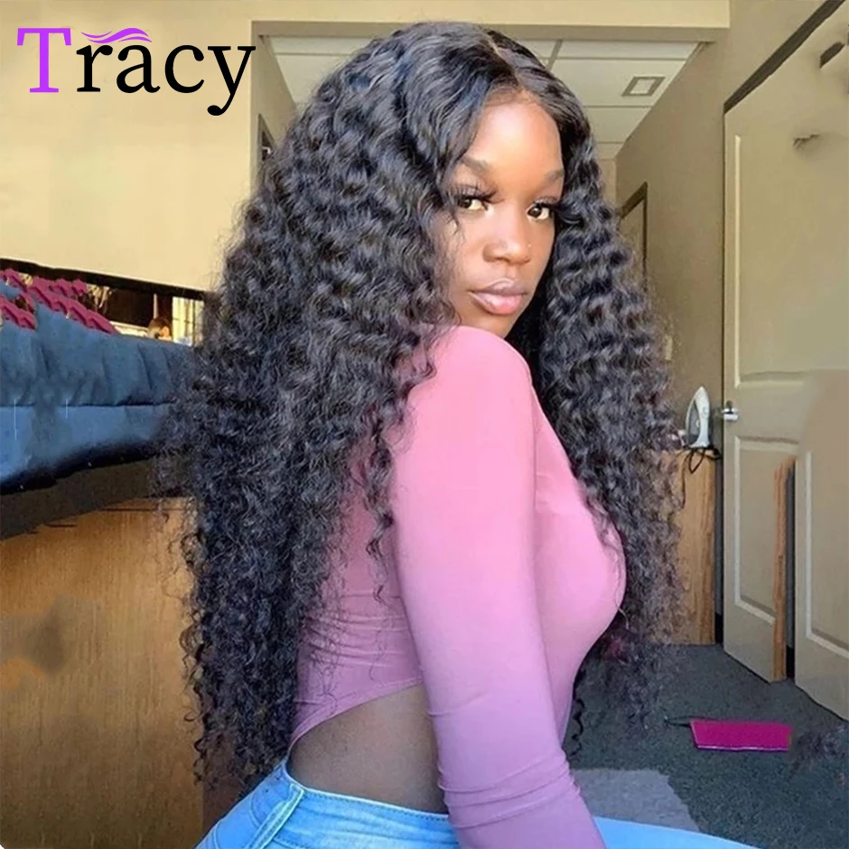 TRACY HAIR Deep wave Wig V Part Wig Human Hair Protective V Shape Wet and Wavy Glueles Wig Upgrade U Part Wig No Leave Out