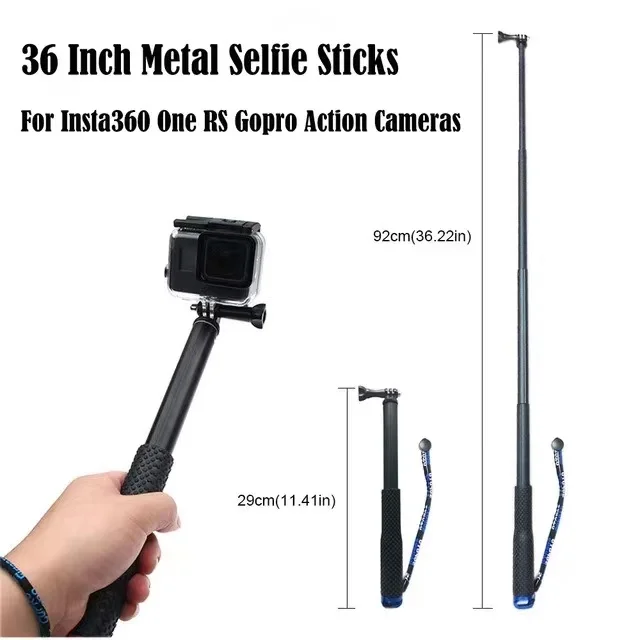 

Fhx-16D 36 Inch Extendable Handheld Pole Telescopic Selfie Monopod Stick for Insta360 One RS GoPro10 Dji Action 2 Accessories
