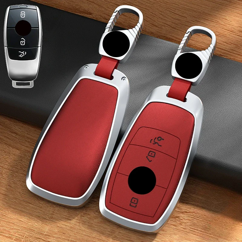 Кожаный Автомобильный Брелок с дистанционным управлением из алюминиевого