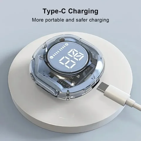 TWS Air39 Беспроводные Bluetooth-наушники Прозрачные HIFI-наушники Светодиодный цифровой дисплей Стереозвук Наушники