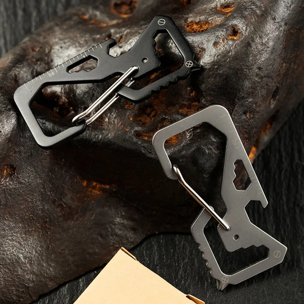 

Multifunctional Card Tool Handle Opener Bottle Wrench Spanner Measuring Repair Key Chain Gadget Portable Pocket White
