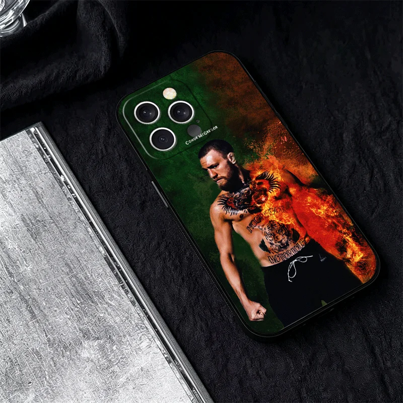 Чехол для телефона Conor McGregor для iPhone 11 12 13 Mini 14 15 Plus 16 17 Pro Max 17E 16E XS 7 8 Air SE, черный, мягкий, силиконовый (art.: 3920dbfdc8e7a) - 3920dbfdc8e7a