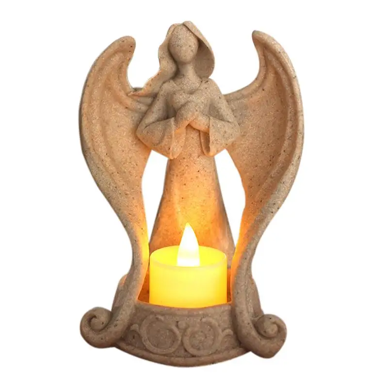 

Angel Candlestick Party LED Lights Commemorate Angels Condolences Candles Angel Figurines Tealight Candle Holder Mourning Gifts