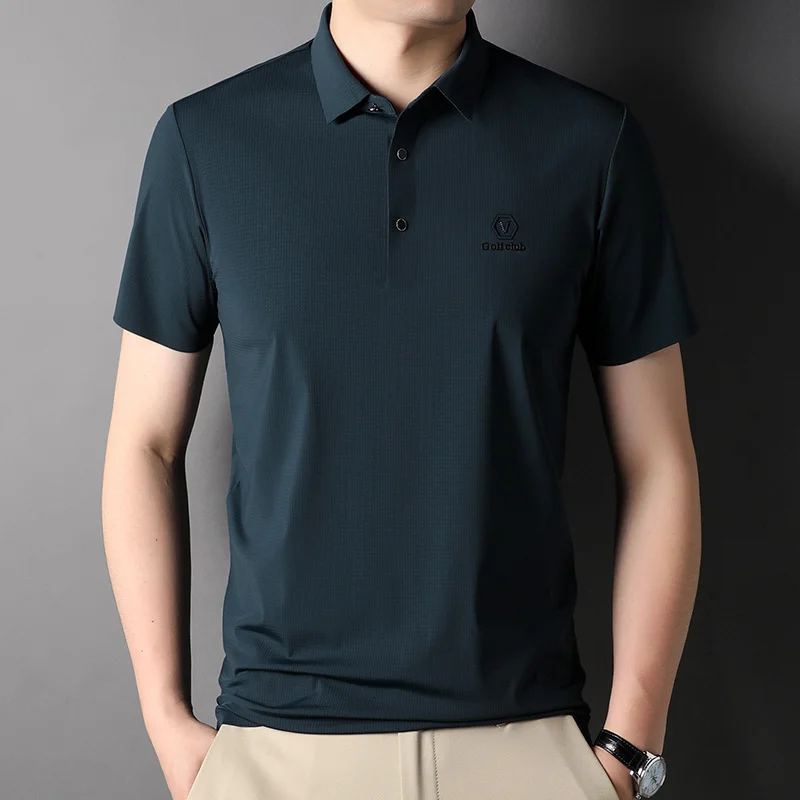 

Мужская летсветильник рубашка-поло с короткими рукавами и отворотами