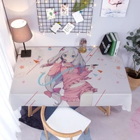 anime girl pink tablecloth table table rectangular waterproof tablecloth kitchen coffee nappe tablecloth multi size tablecloth