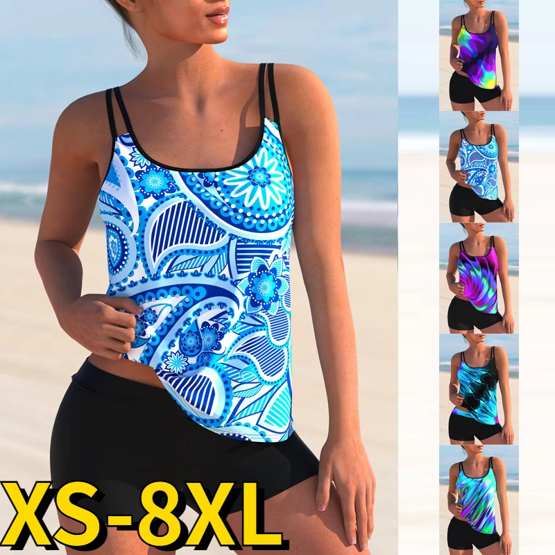 

2023 New Design Printing Tankini Monokini Swimwear Bathing Women Fashion Suit Two Piece Set Beachwear Summer Swimsuit XS-8XL