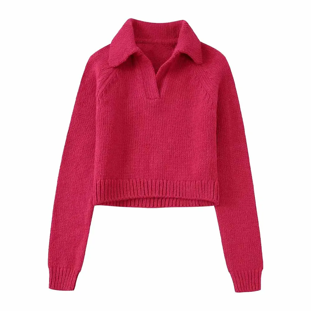 

Женская короткая трикотажная рубашка-поло в стиле ретро