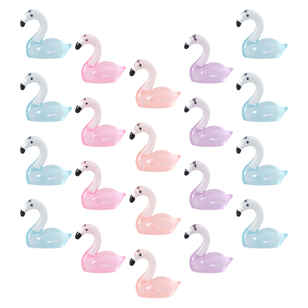 

30 Pcs Moss Tiny Figurines Mini Flamingo Decorations Cute Miniature Animals Small Toys