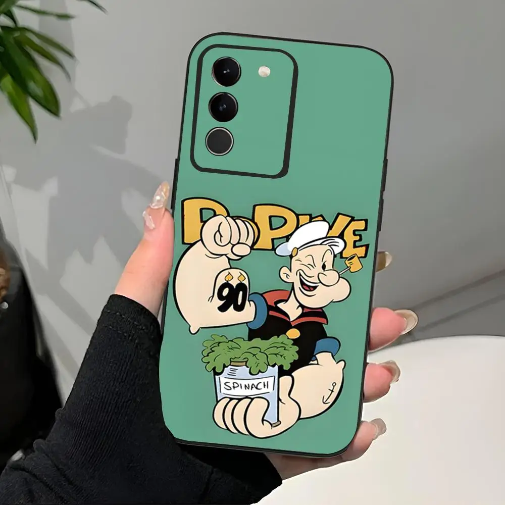 Фото Чехол для телефона C-Cartoon P-Popeyes, черный, мягкий для Samsung S25 S24 Ultra 23 Fe 22 Plus Galaxy A54 A55 A16 A13 A24 A15 A25 №2