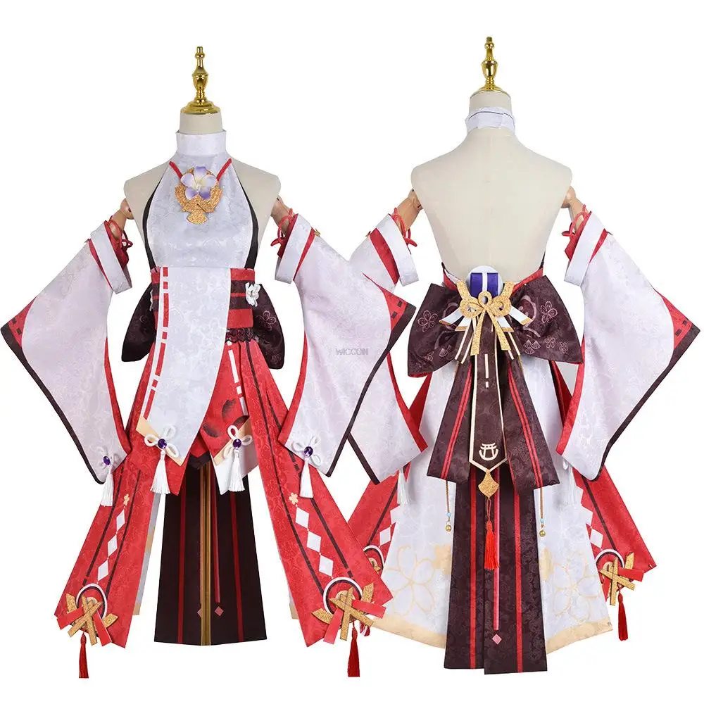 

Костюм для косплея Yae Miko, модные наряды Genshin Impact Guuji Yae, полный комплект, парик Guuji Yae, головной убор, хвост, игровой костюм
