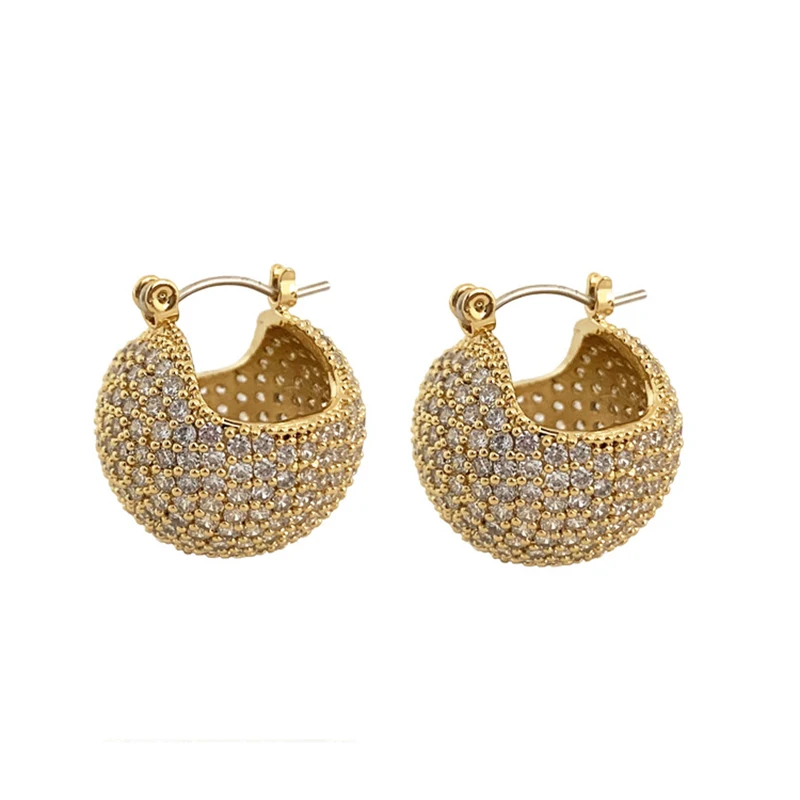

LONDANY Diamond-studded small ball personalized earrings Europe and the United States cold wind earrings full diamond earrings
