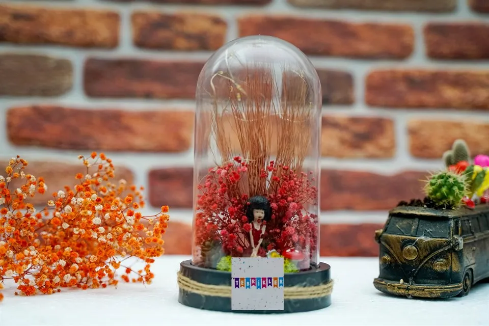 Поздравляем кимизили подарок для девочек стеклянный террариум с колокольчиком |