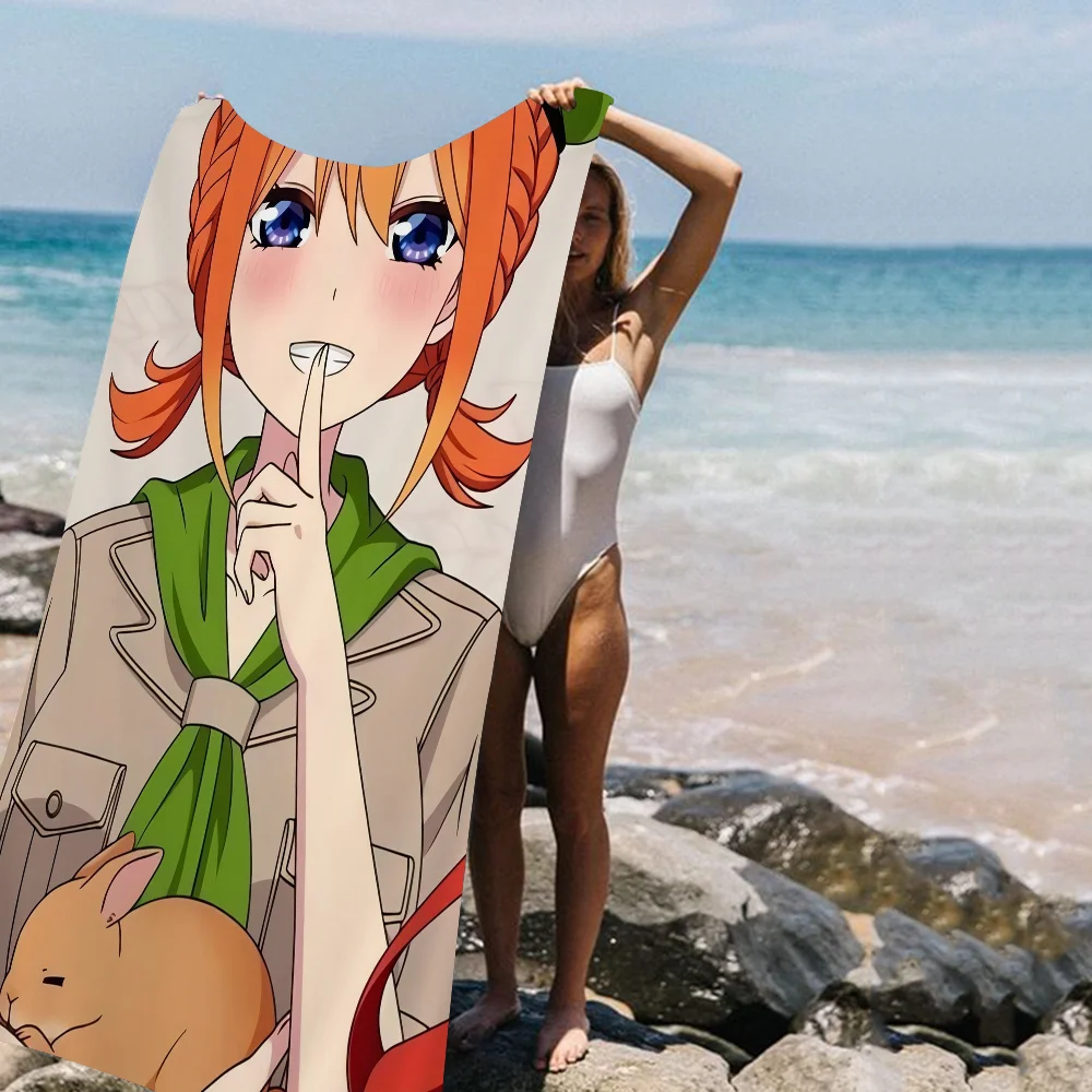 Пляжное полотенце аниме Yotsubato быстросохнущее банное из микрофибры для занятий