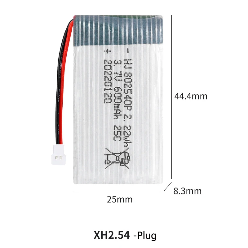 3.7V 600mAh Li-ion Rechargeable Battery for Unmanned Aerial Vehicle (UAV) X5C Aircraft Accessory 802540P Remote Control Battery images - 6