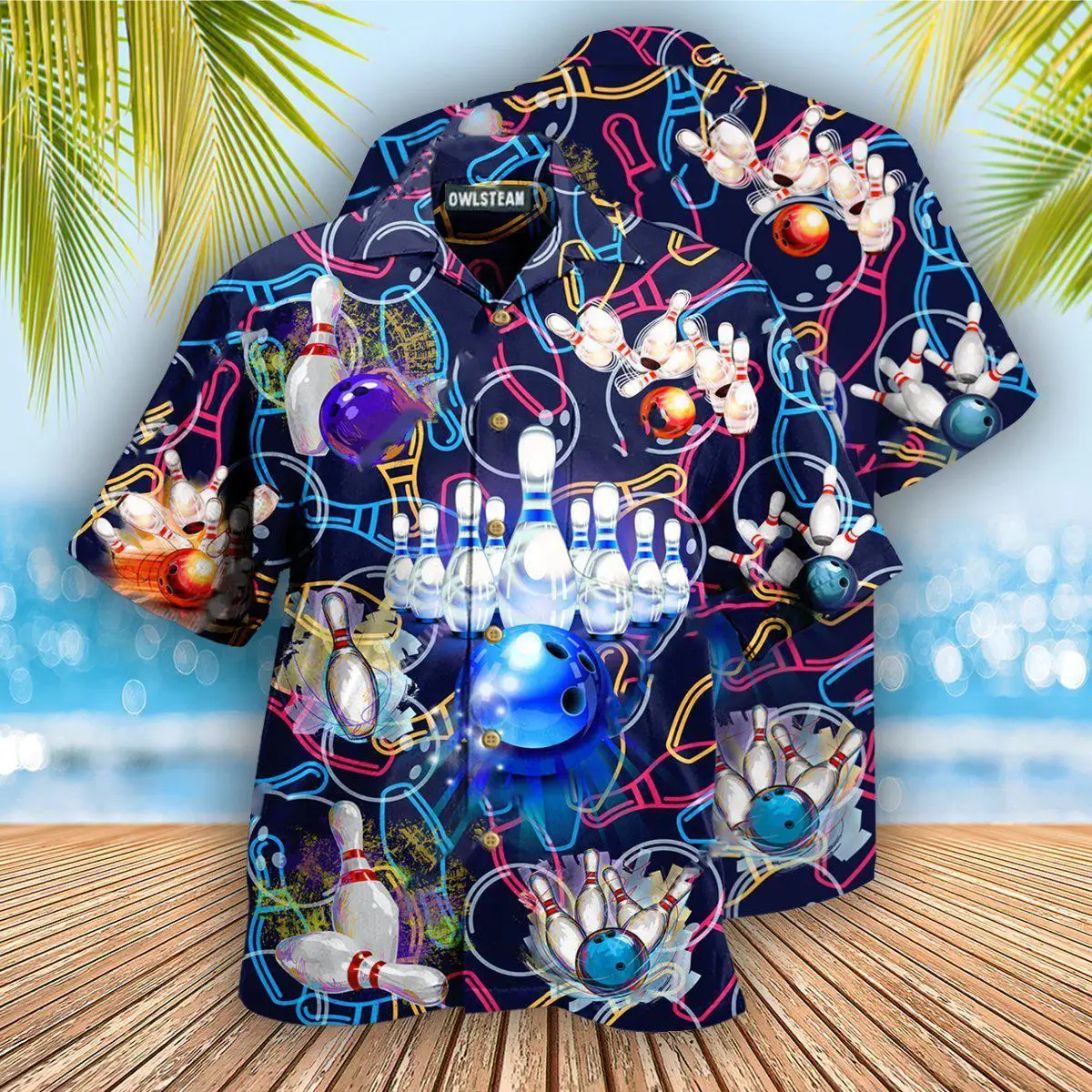 

2022 Hawaiian Men's Shirts Bowling Painting Short Sleeve Cuban Shirts 3d Printed Summer Holiday Button Up Tops For Men And Women