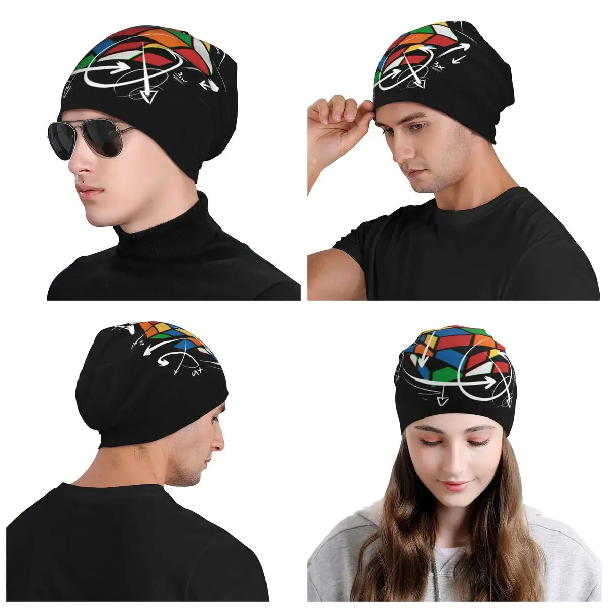 Изготовленные на заказ кубик Рубикса математическая формула шапочки Skullies