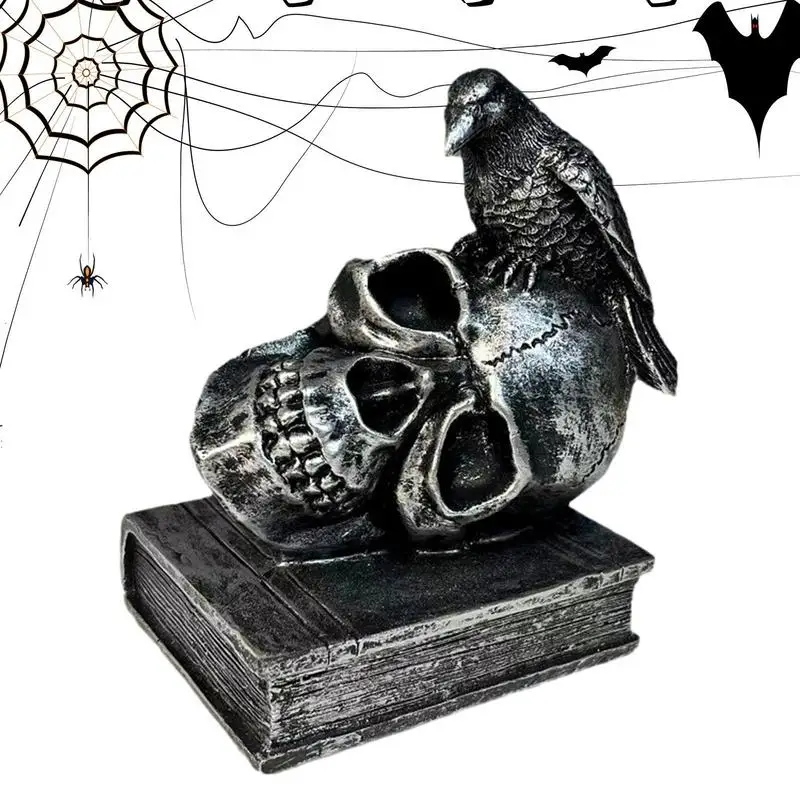 

Полимерные украшения в виде черепа, страшная настольная статуя черепа, статуэтка, украшения, аксессуар для Хэллоуина, бара, дня Дурака