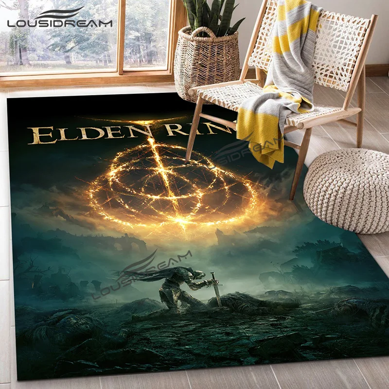 

Elden Ring console gaming adventure rug entry square flannel Valkyrie rug living room bedroom decor kitchen bathroom doormat rug