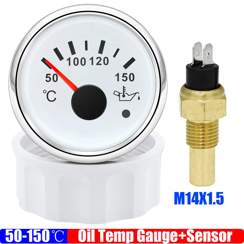 

7-цветный светодиодный датчик температуры масла 52 мм с датчиком для автомобиля, водонепроницаемый измеритель температуры масла с сигнализацией, морская яхта, 12 В, 24 В, на заказ