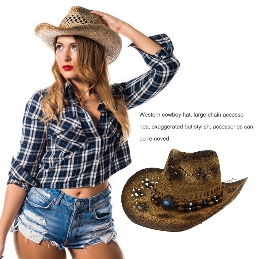 

Ковбойская шапка пляжная шапка специальный дизайн аксессуары для путешествий соломинки головной убор