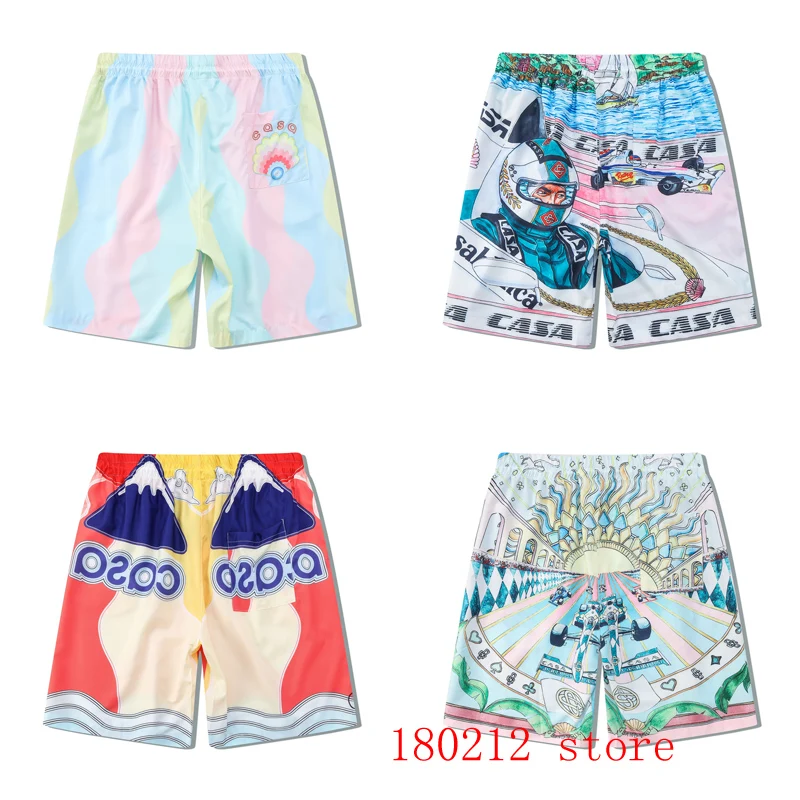 

CASABLANCA TENNS CLUB Shorts Summer Men Women Top Versions Casual Hawaii Beach Shortpant Breeches