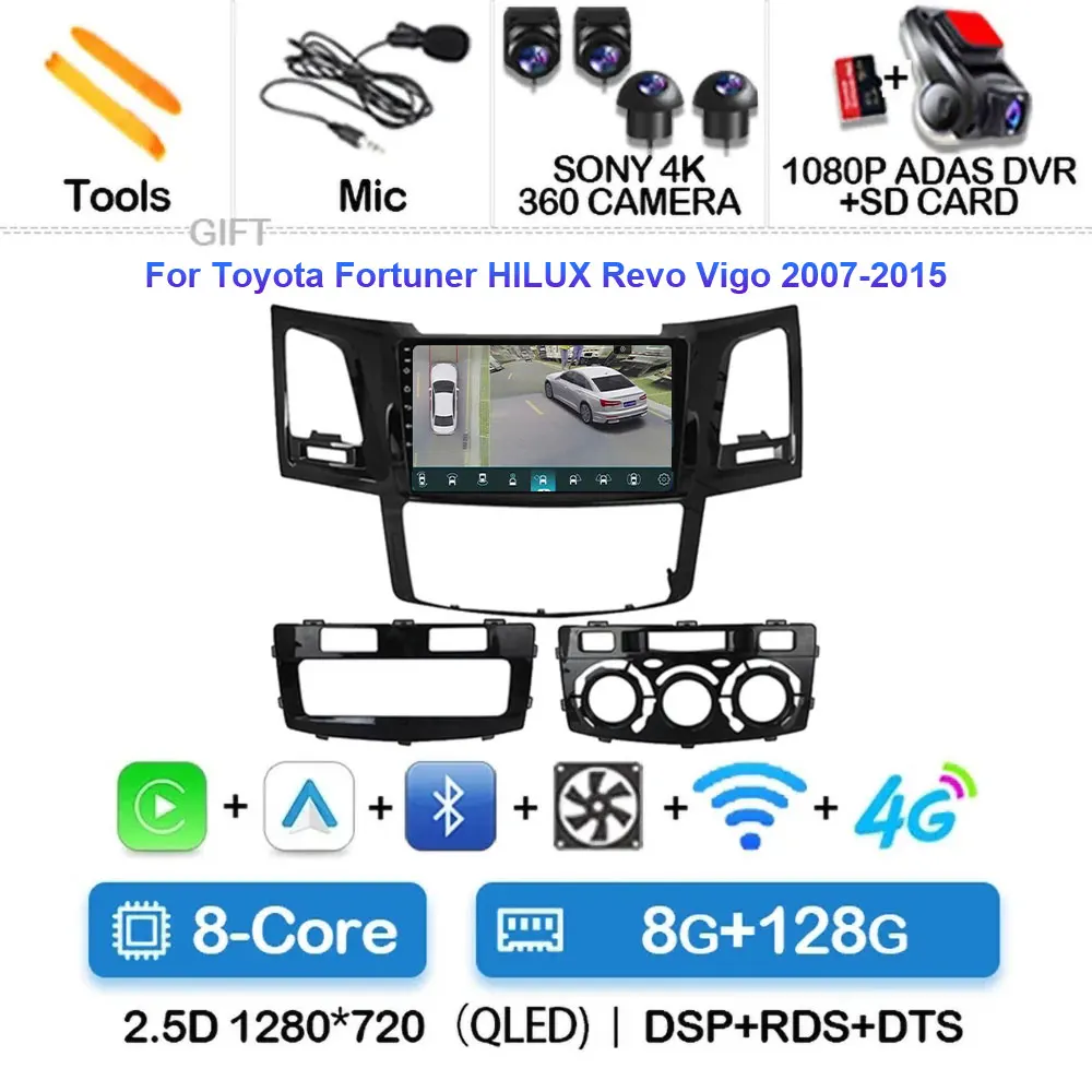 

Автомобильное радио Android 15 для Toyota Fortuner HILUX Revo Vigo 2007-2015 навигация мультимедийный плеер стерео Wi-Fi + 4G головное устройство видео