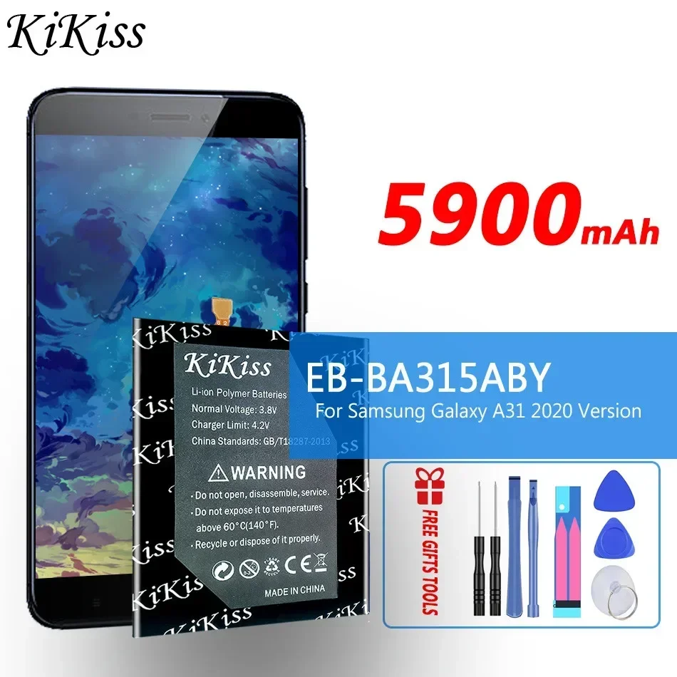 Аккумулятор KiKiss EB-BA315ABY EBBA315ABY 5900 мАч для Samsung Galaxy A31 2020 Edition SM-A315F/DS SM-A315G/DS +