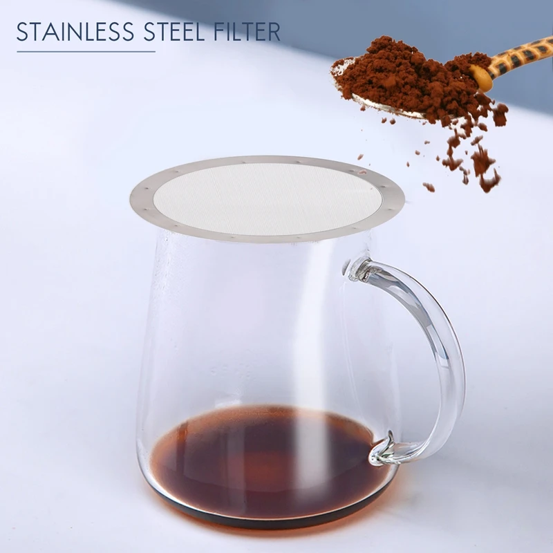 

Металлический фильтр для кофе, многоразовый фильтр из нержавеющей стали для кофеварки, многоразовые фильтры 3 шт.