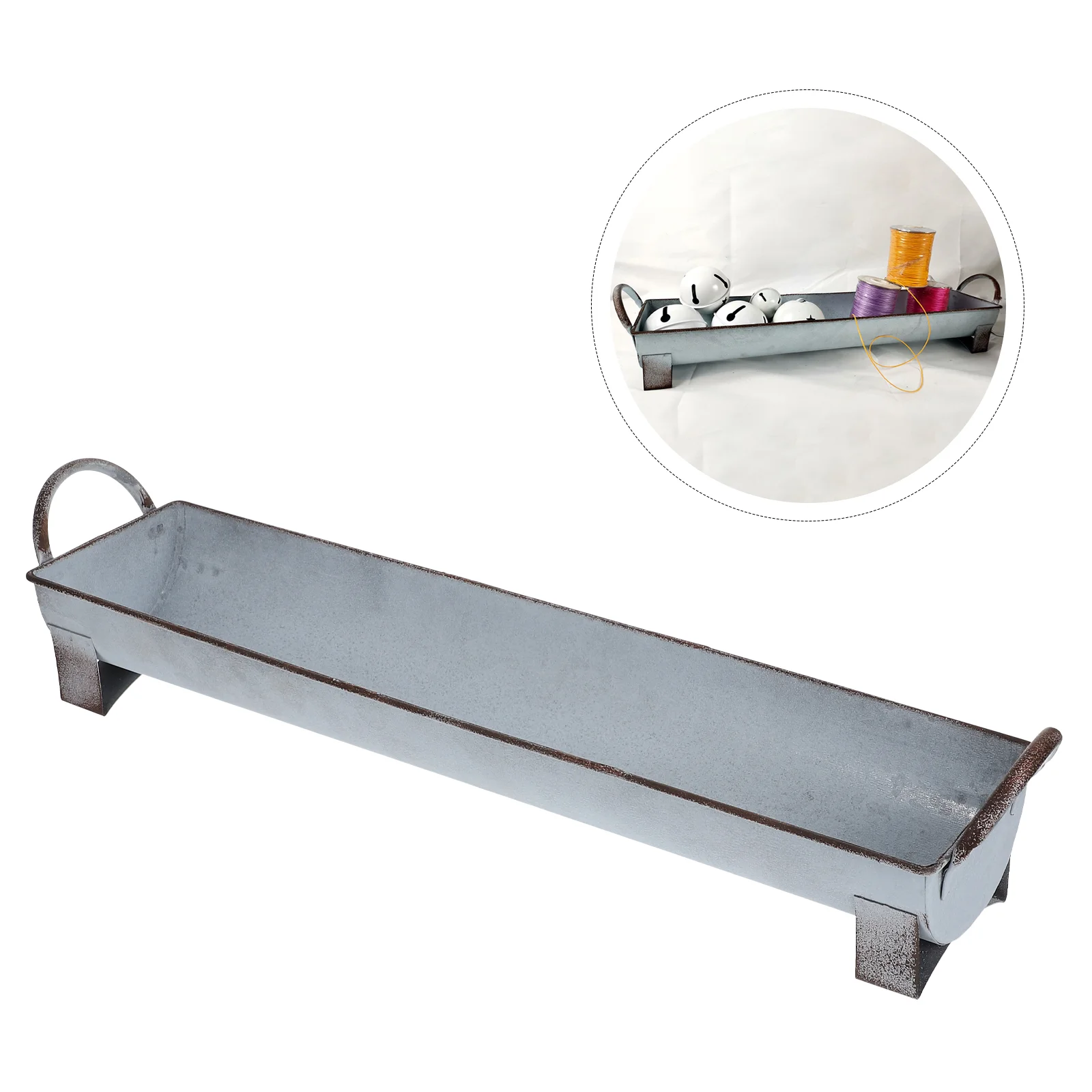 

Planter Box Flower Window Rectangularmetal Pot Tray Succulentwindowsill Iron Indoor Holder Gardenrustic Galvanized Pots Storage