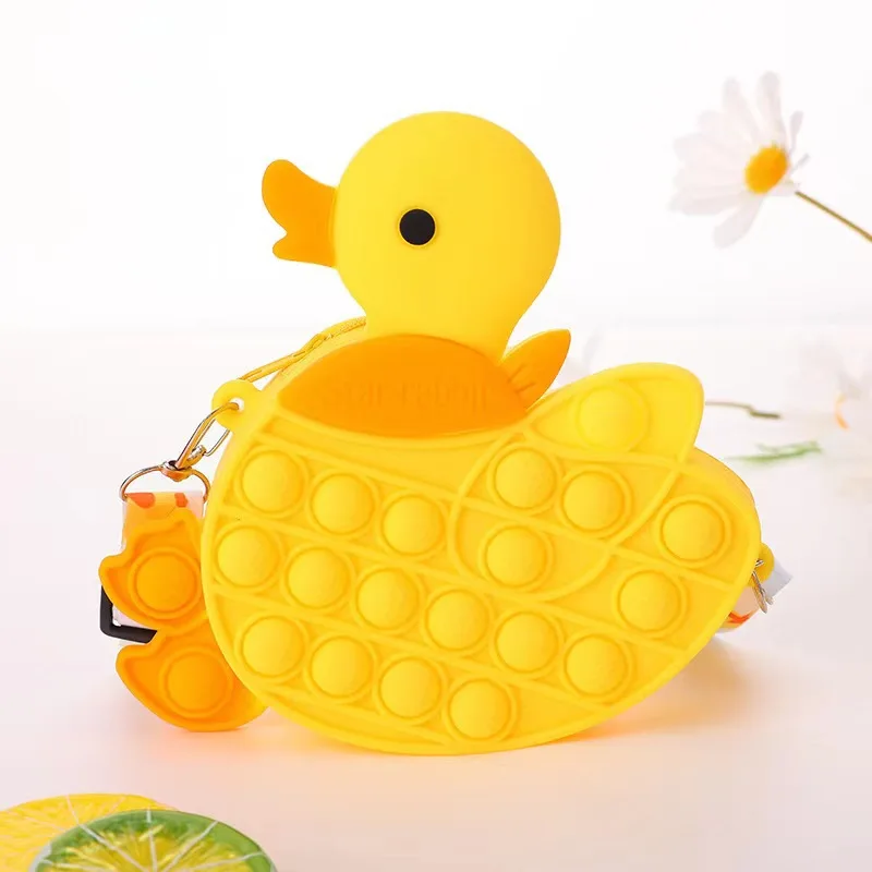Фото Сумка-кроссбоди Rianbow Duck 2026: Игрушка-антистресс для девочек, сенсорная игрушка-поп-ит для снятия стресса, кошелек для монет, рождественский подарок №3
