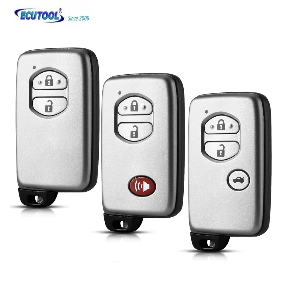 

ECUTOOL For Toyota Camry Remote 2/3 Buttons Car Smart Key Case Replacement Key Cover FOB Shell Blank With Blade