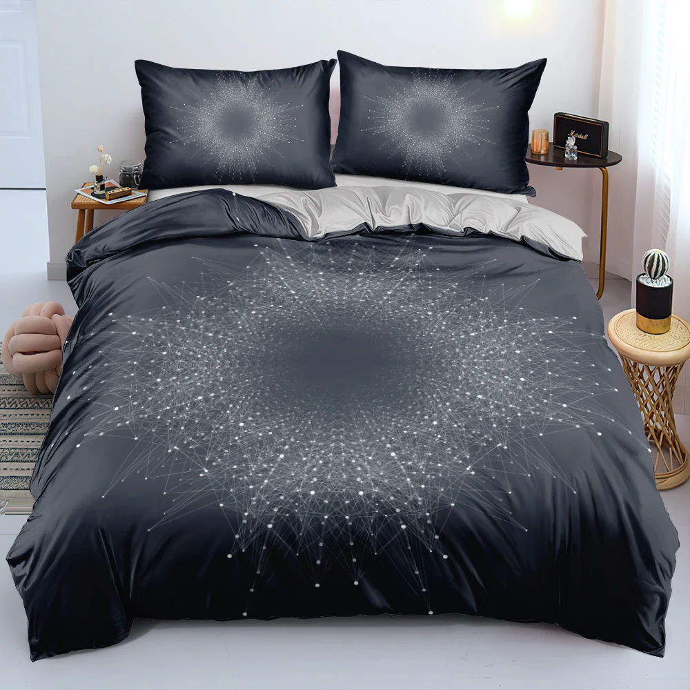 

3D Design Custom Gray Duvet Cover Sets Classic Bed Linen Set Simple Bedding Set For Adult Child Soft Pillowcases 200x200cm