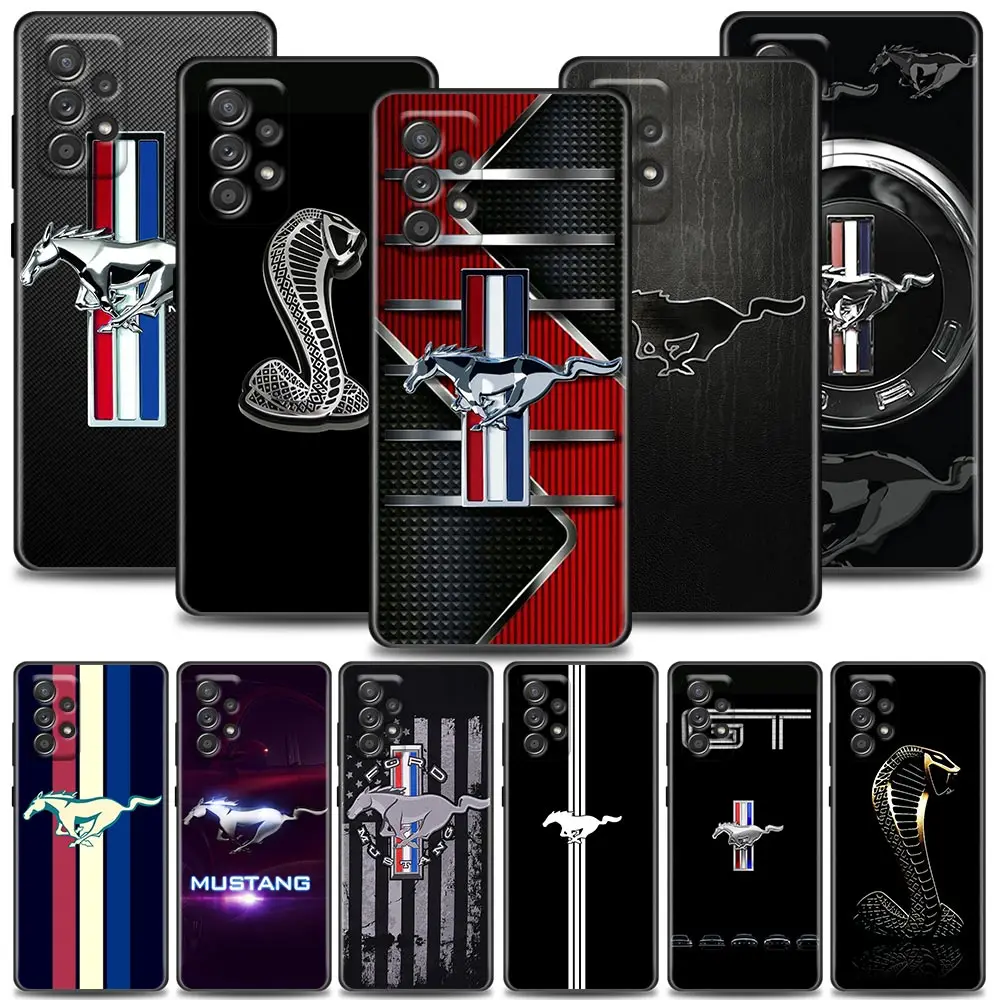

Phone Case for Samsung A01 A02 A03s A11 A12 A21s A32 A41 A72 A52s 5G A91 Case Soft Silicone Cover Coupe Mustang logo