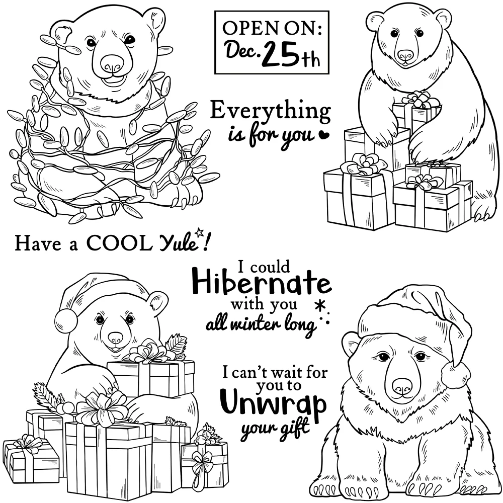 Mangocraft Рождественский зимний белый медведь вырубные штампы прозрачный штамп DIY