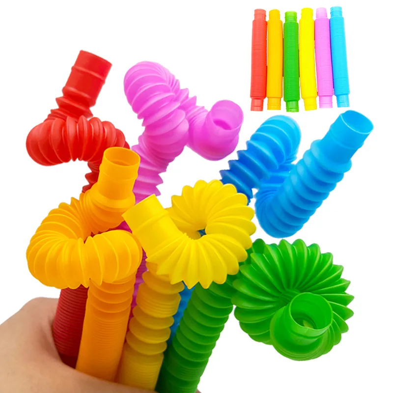 

20pcs Colorful Plastic Pop Tube Coil Children'S Creative Magical ToysCircle Funny Folding Toys Early Development Educational