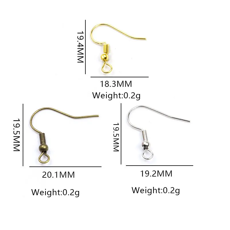 Крючки для сережек 50 шт./лот 19x18 мм цвет золото серебро античная бронза фурнитура