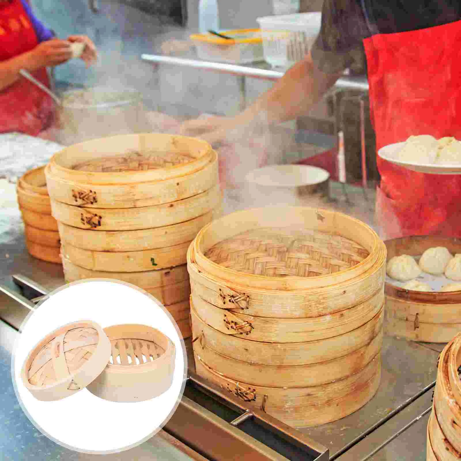 

Steamer Basket Bamboo Dumpling Dim Sum Chinese Food Cooking Bun Bao Rice Steam Wooden Asian Pot Steaming Kitchen Vegetable Inch