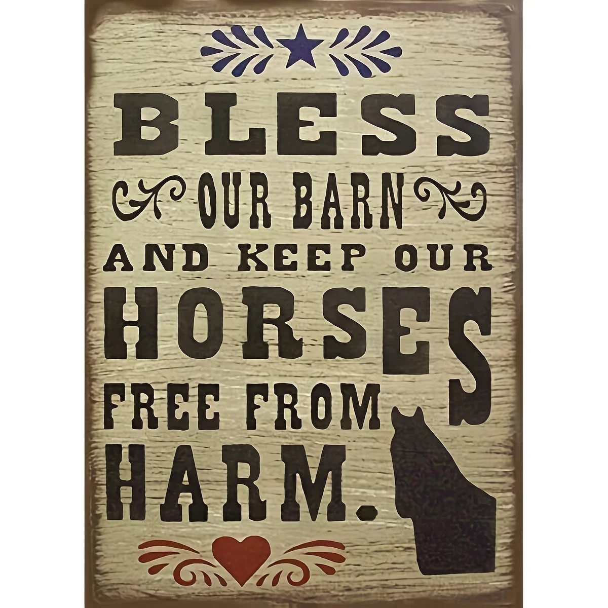 

Bless Our Barn And Keepour Horses Free From Harm Rustic Shabby Chic Metal Tin Sign Retro Garage Wall Vintage Plate Decor