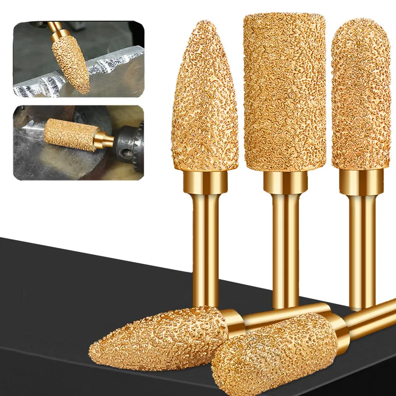 

Iron 1pc Diamond Rotary 6mm Tool Polishing Burr Grinding Head Ductile Steel Grey Shank Cast For Iron File Vacuum Brazed Stone