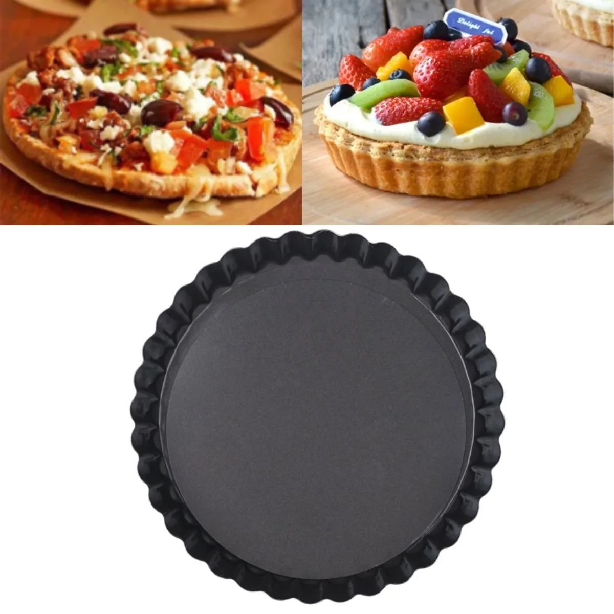 

Cheesecake Pan Round Cake Mold with Removable Bottom Nonstick Carbon Steel Bread Baking Tool