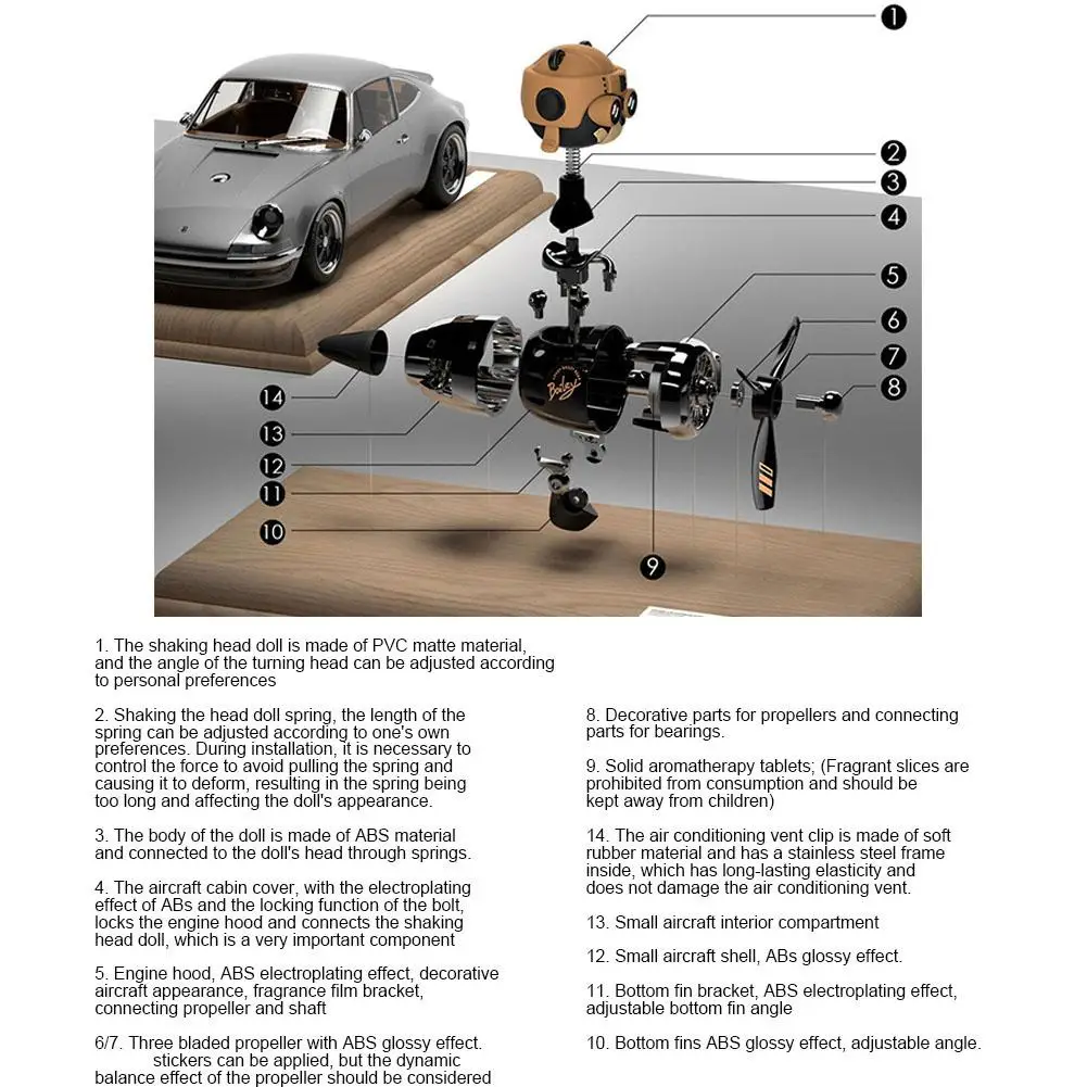Освежитель воздуха для автомобиля освежитель с вращающимся пропеллером клипсой
