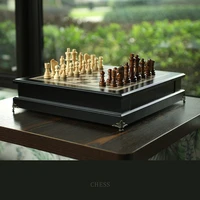 board games kids chess set luxury family professional carved wooden children chess pieces travel juegos de mesa checkers game