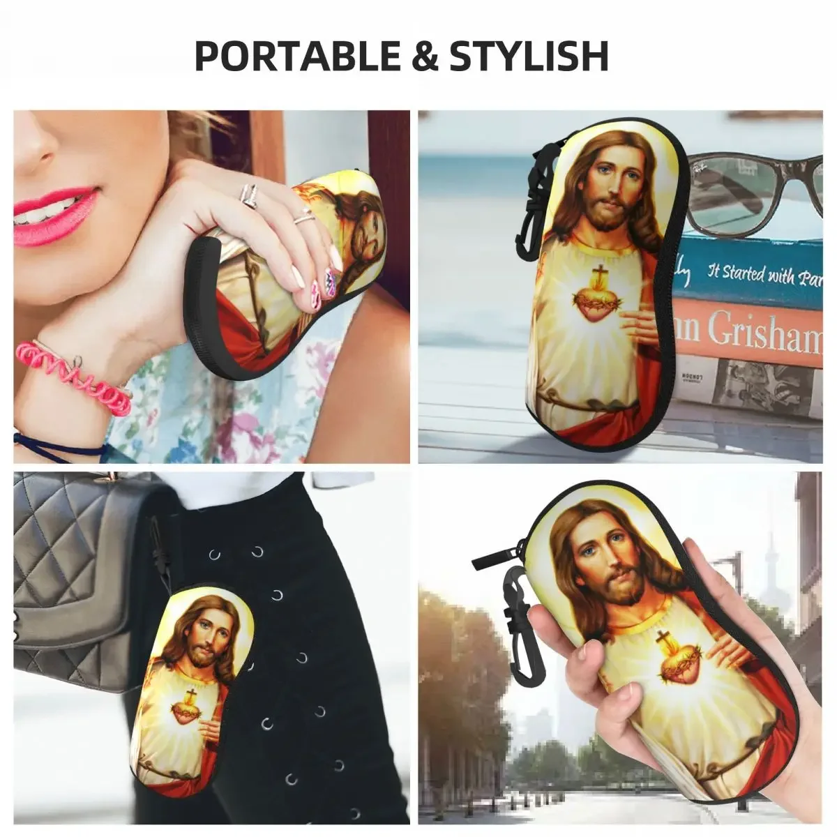 Изготовленный на заказ теплый чехол для очков с сердцем Иисуса мужчин и женщин