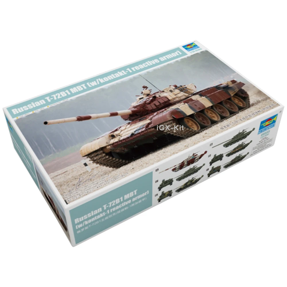 Trumpeter 09555 1/35 Российский основной боевой танк T72 T-72B1 MBT W/kontakt-1 военная сборка