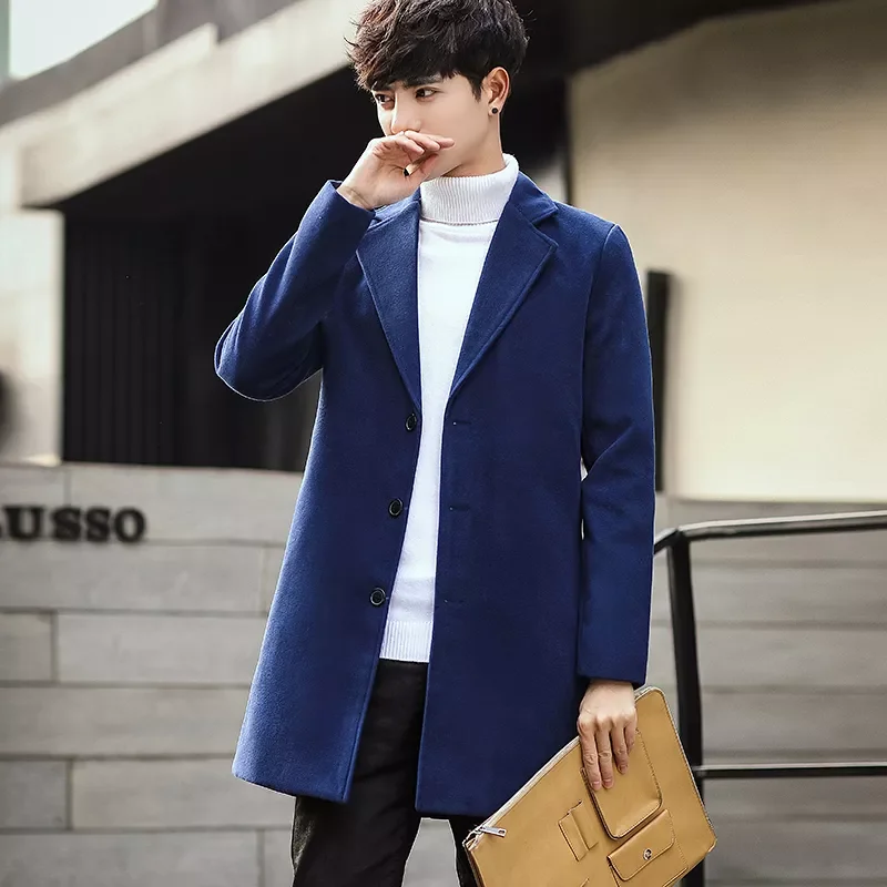 

NEW IN Trench Coats Casual Wool Blends Business Trench High Quality Long Jackets Men Leisure Overcoat Male Fit Blends Coats 5XL