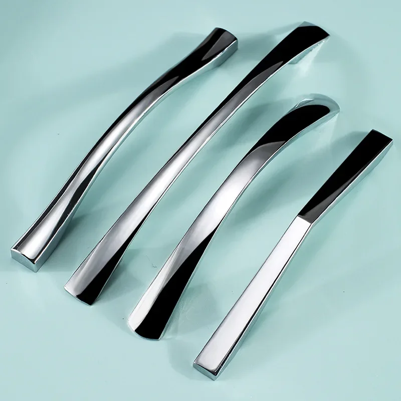 Современные дверные ручки и для кухонного шкафа яркая хромированная мебельная