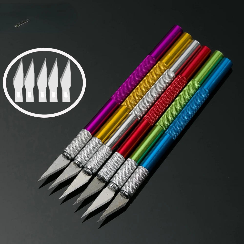 

Metal Knife DIY Art Cutting Tool Craft Cutting Kinfe Engraving Cutter with Blade Safety Cutter Paper Knife Cutting Pen