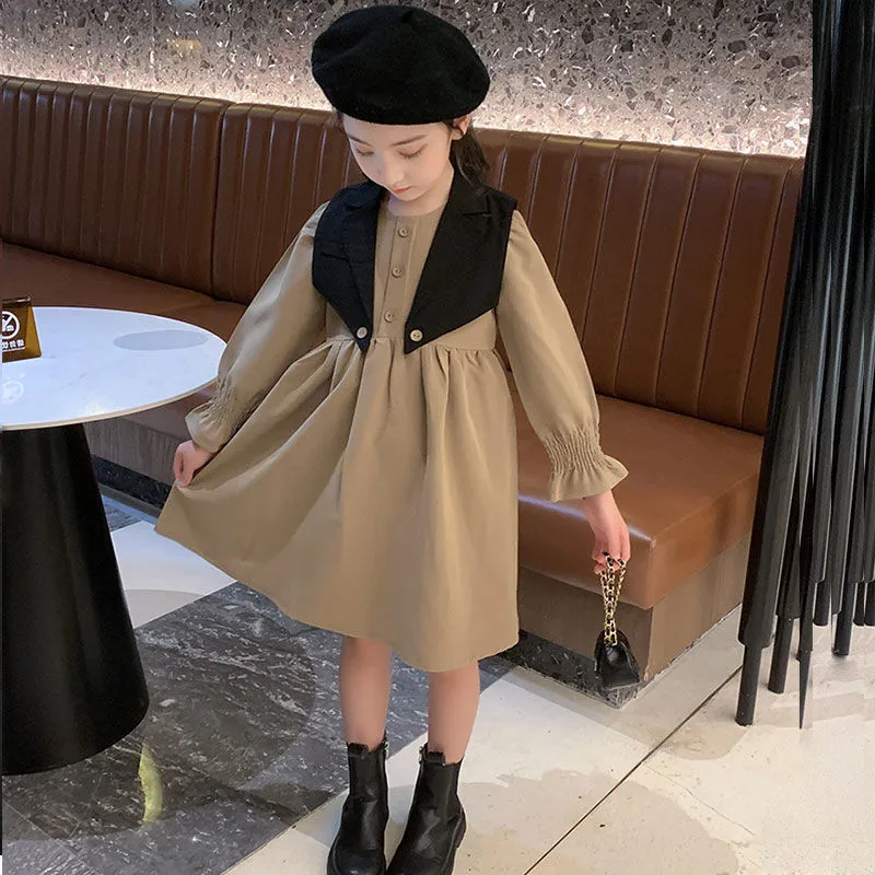 Униформа для девочек новые повседневные Модные Детские платья